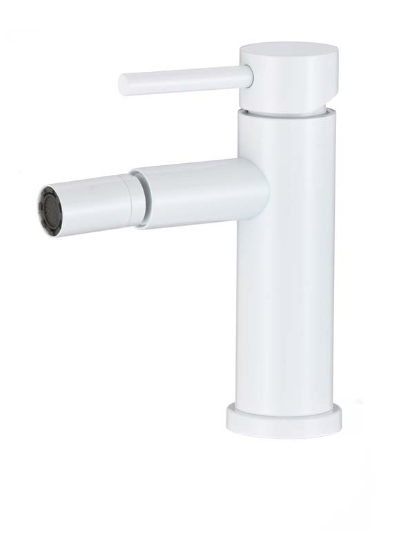 Grifo de bidet monomando redondo blanco - Serie Jabalon