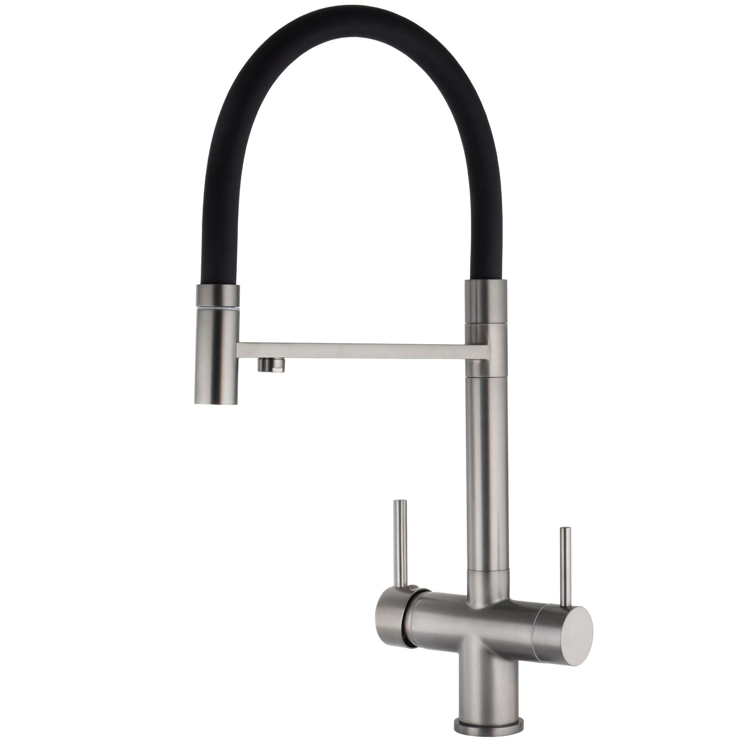 Grifo de cocina con 3 vías osmosis y flexible gun metal - Serie Manzanares
