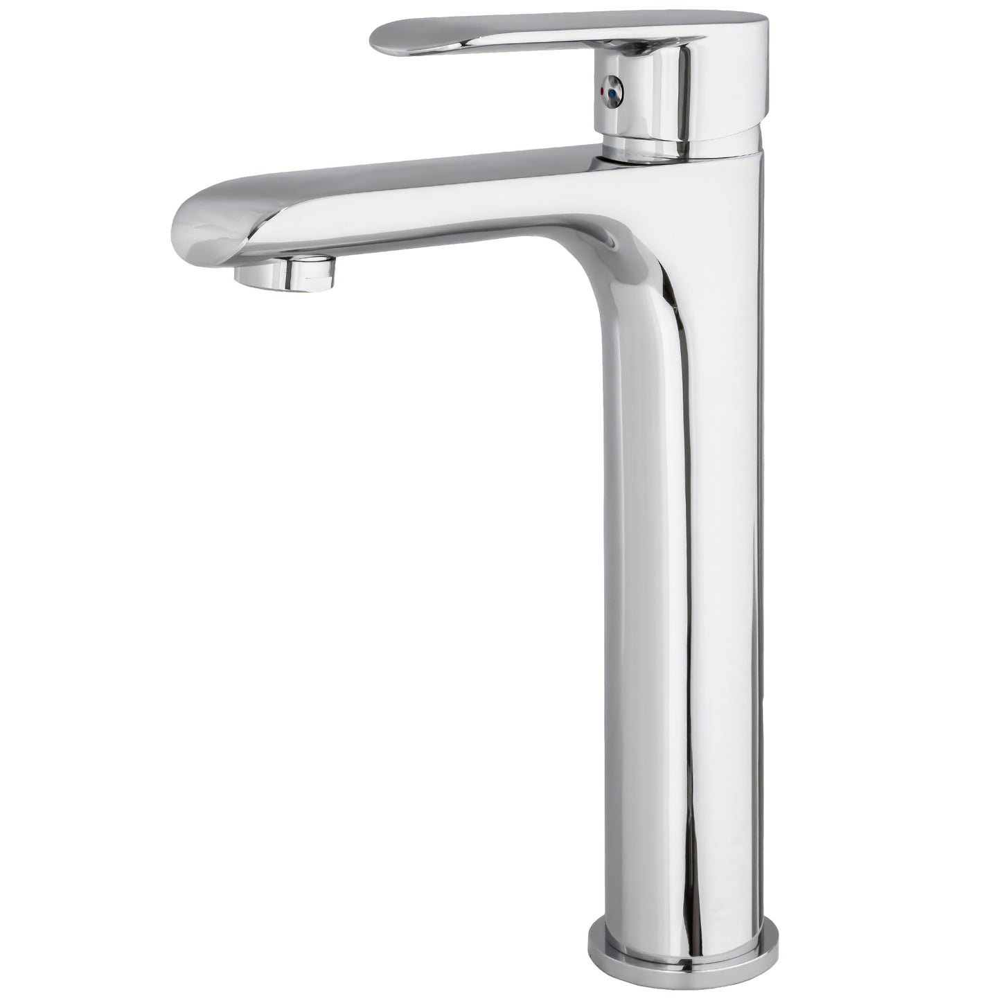 Grifo de lavabo alto para pica monomando redondo cromado - Serie Turia