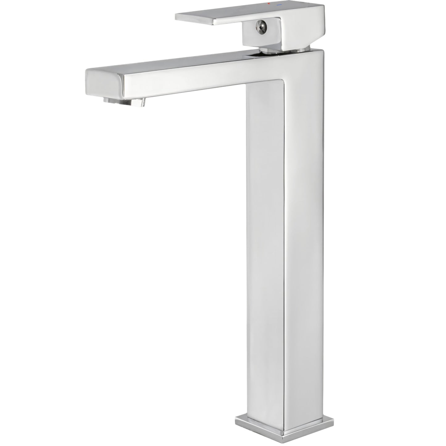 Grifo de lavabo alto para pica con apertura en agua fría monomando cuadrado cromado - Serie Muga
