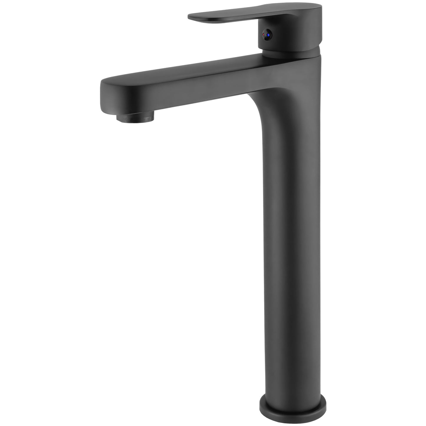 Grifo de lavabo alto pica redondo monomando negro mate serie Viar