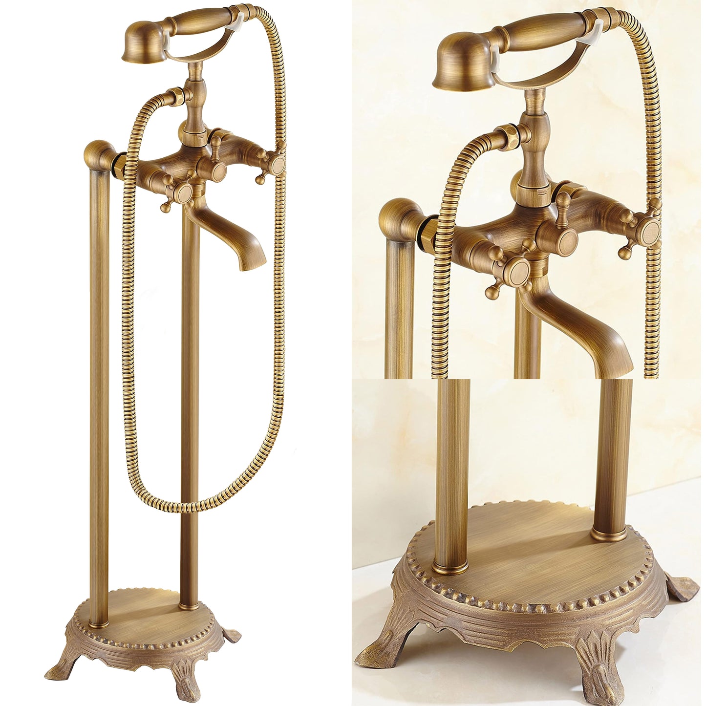 Grifo de bañera exenta bimando retro diseño vintage - Serie Anafi