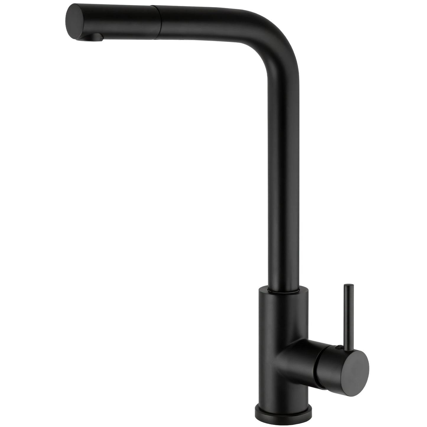 Grifo de cocina extraíble redondo negro mate - Serie Amur