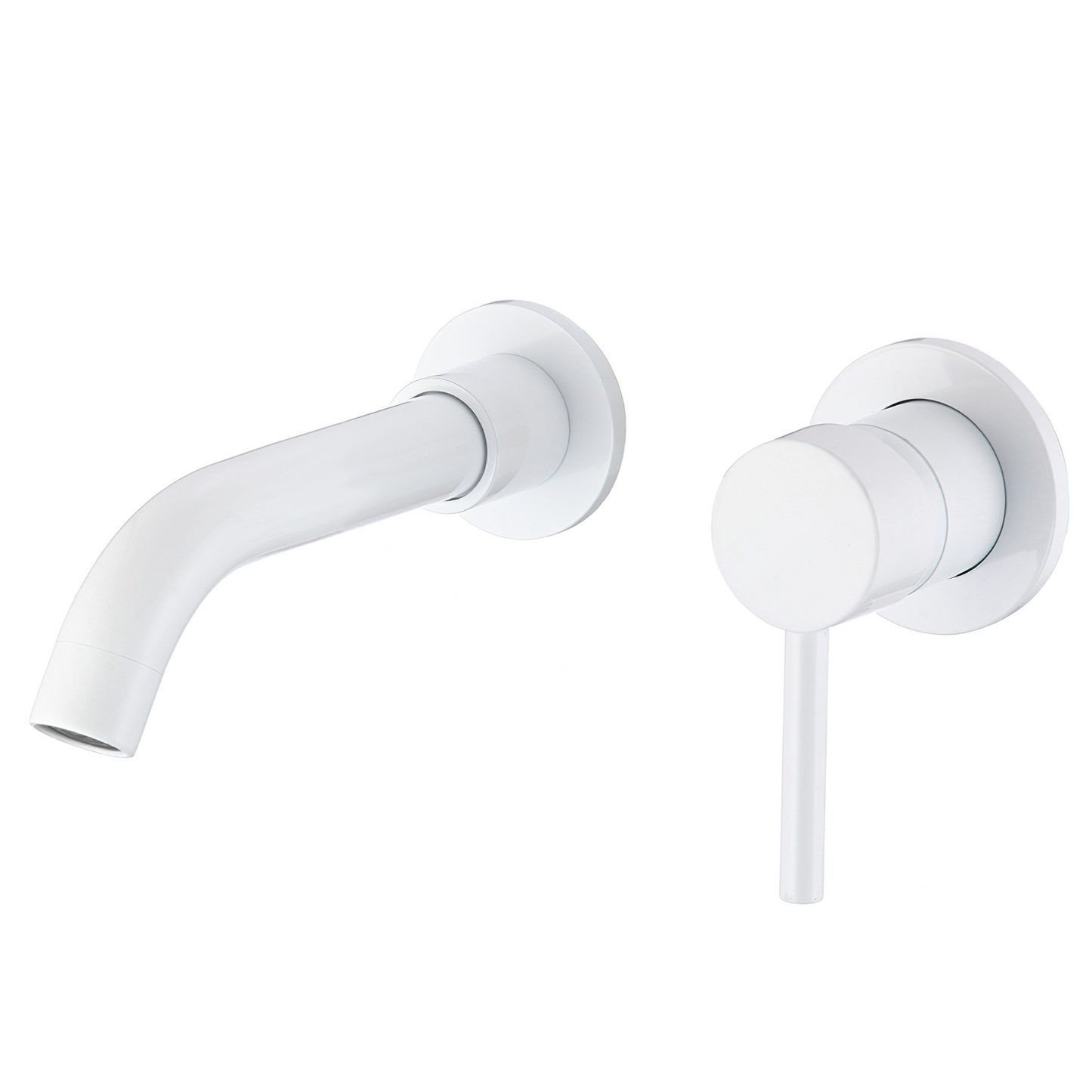 Grifo lavabo empotrado redondo monomando blanco caño 15cm - Serie Guadiana