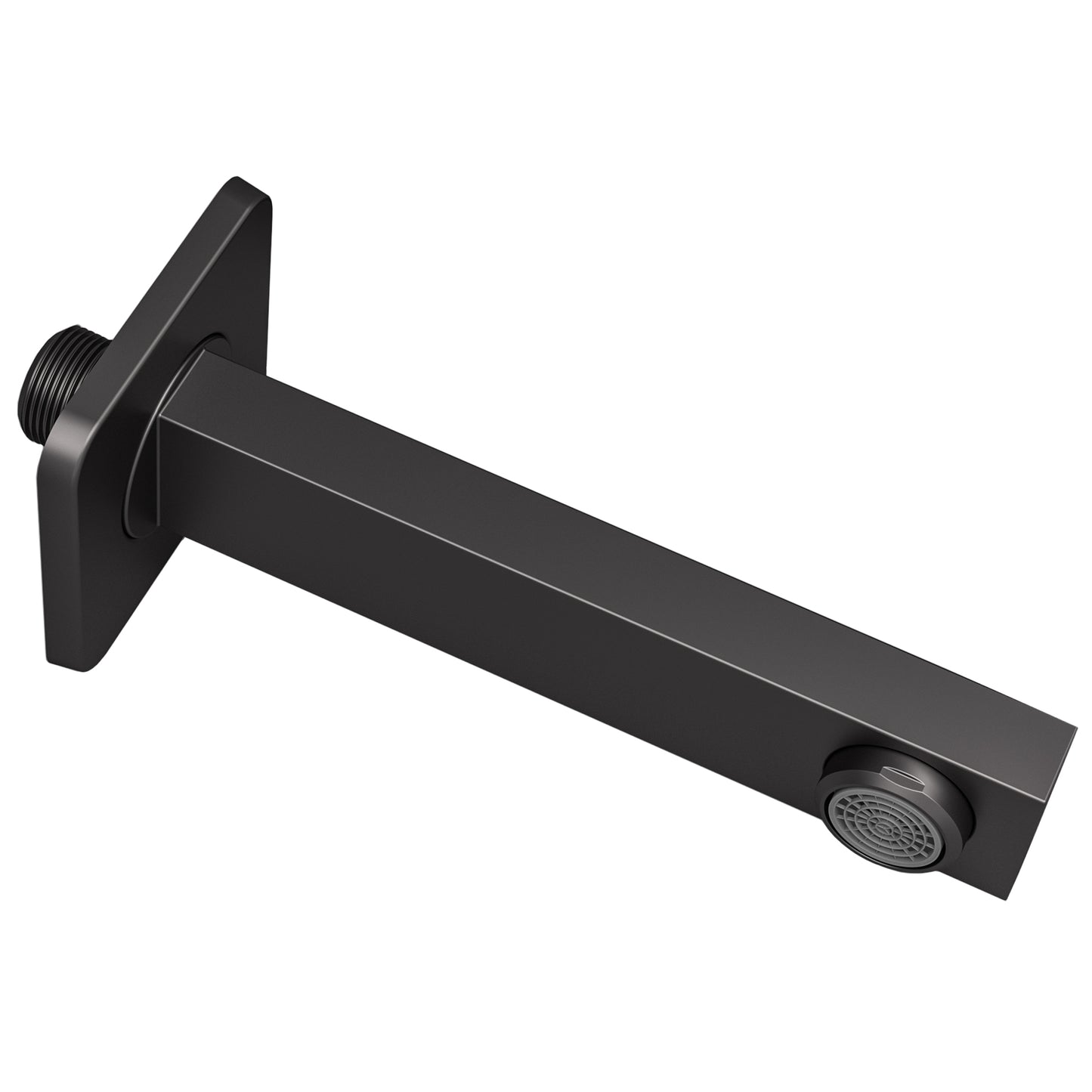 Caño cuadrado de 15CM negro mate con rosca 1/2