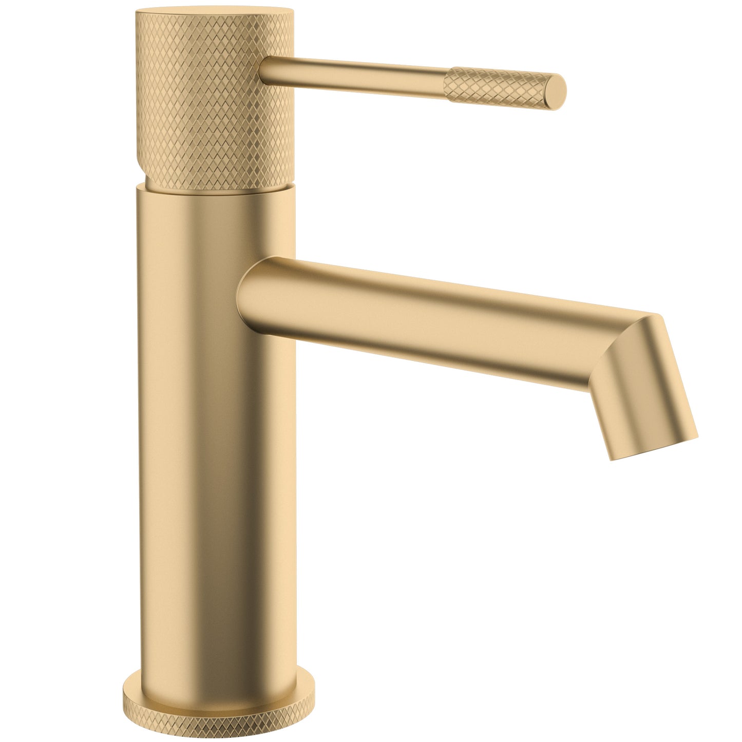 Grifo de lavabo monomando caño recto acabado maneta luxury oro mate con protección PVD - Serie Casares