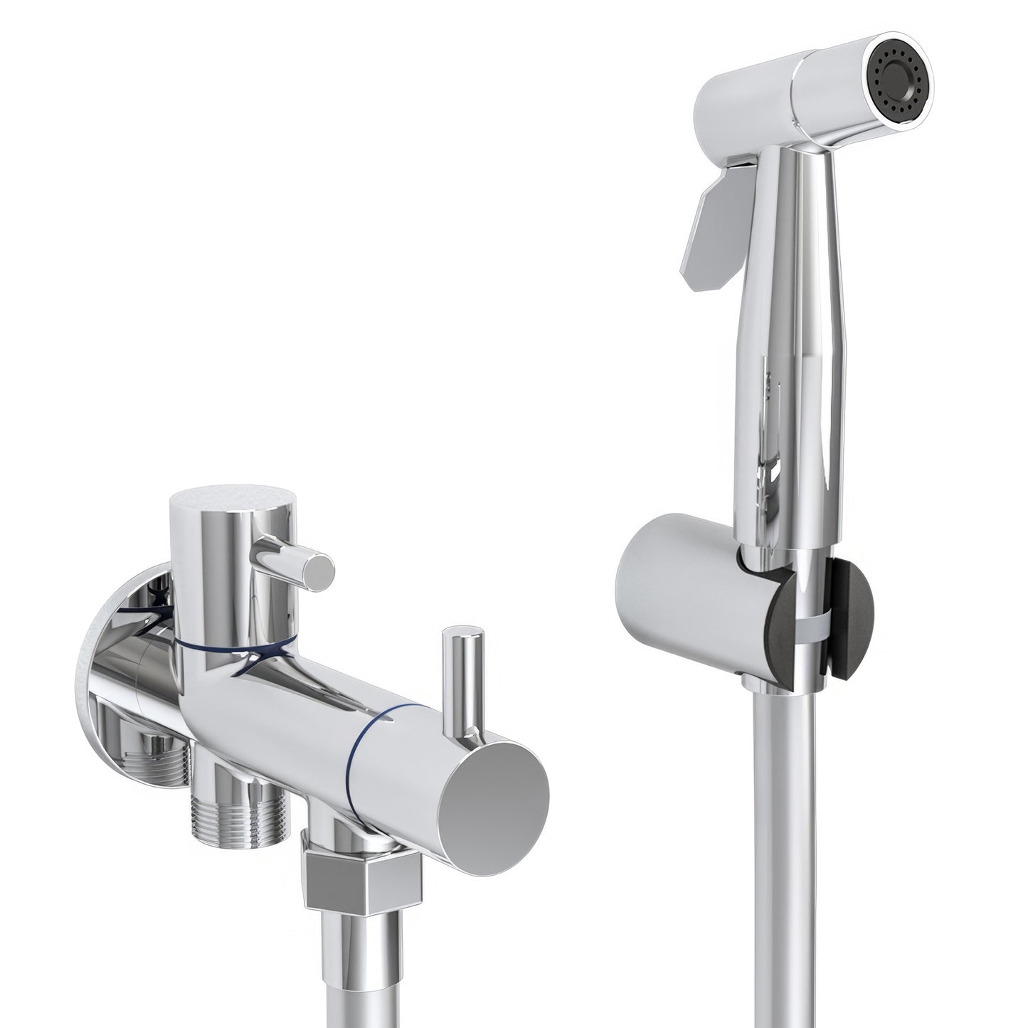Grifo de bidet empotrado redondo 1 vía agua fría cromado - Serie Cabriel