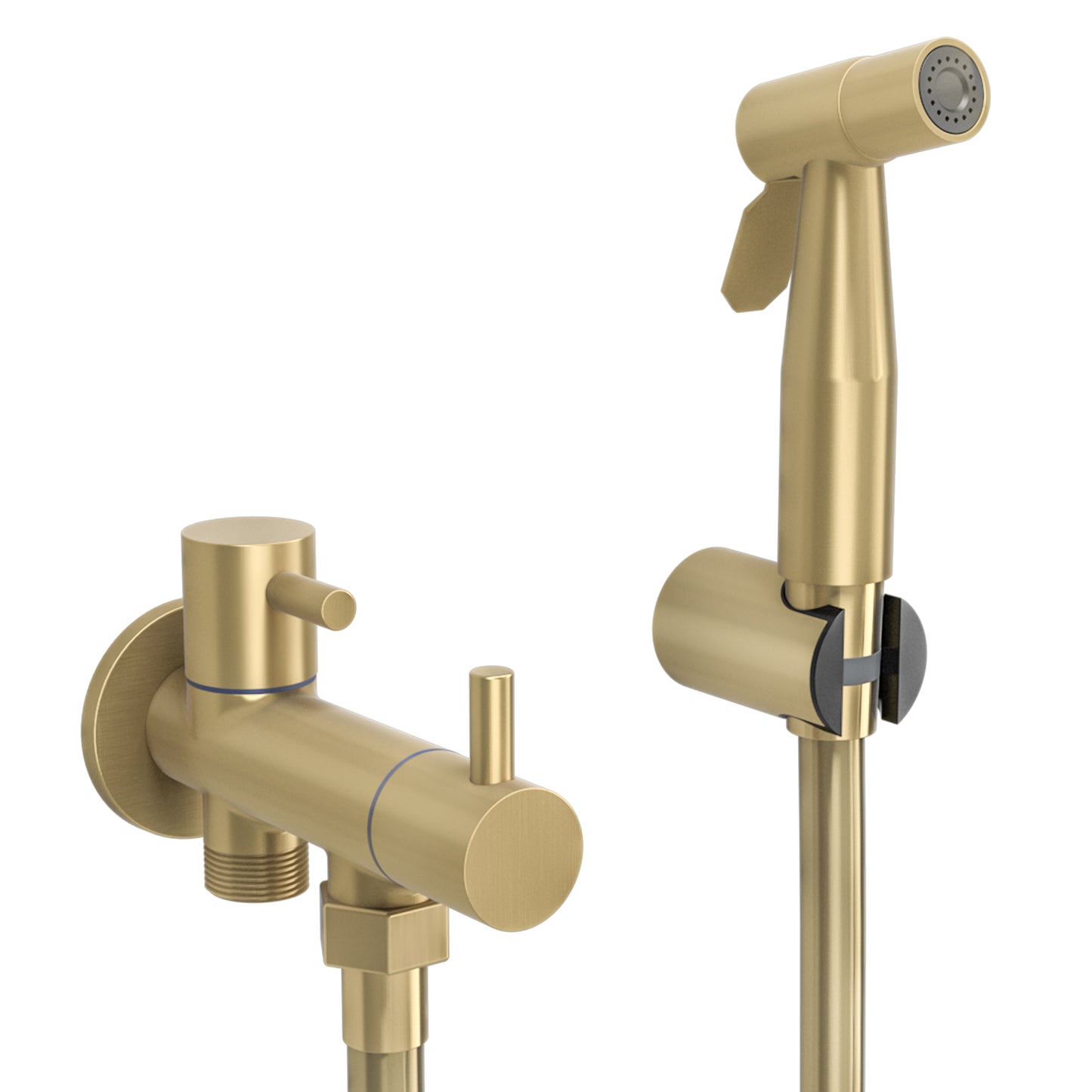Grifo de bidet empotrado agua fría redondo 1 vía agua fría oro mate con protección PVD - Serie Cabriel