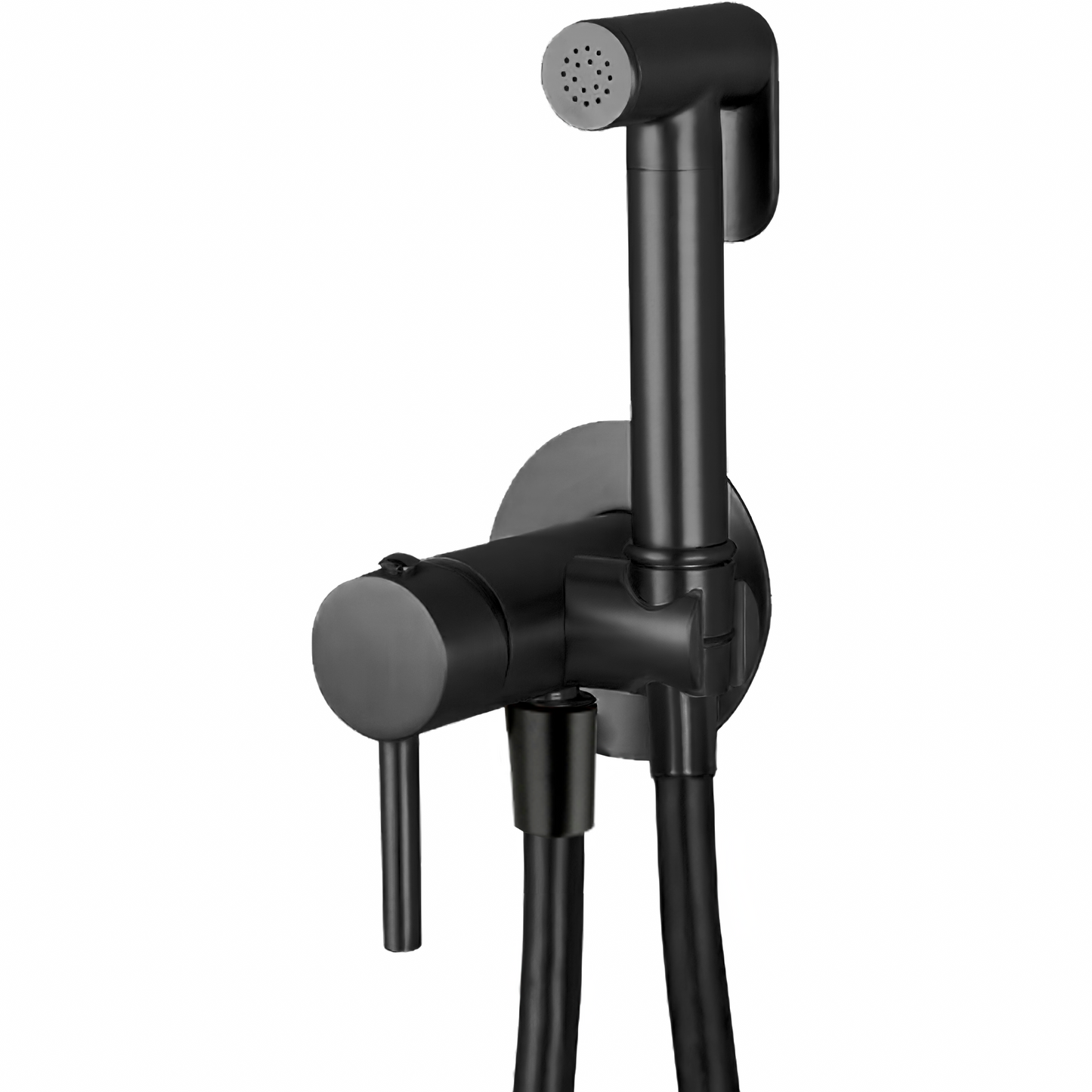 Grifo de bidet empotrado redondo negro mate - Serie Guadiana
