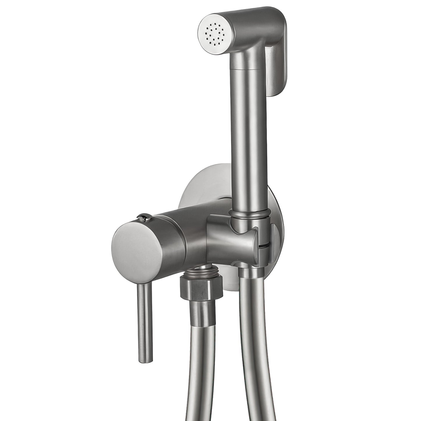 Grifo de bidet empotrado redondo acero cepillado - Serie Guadiana