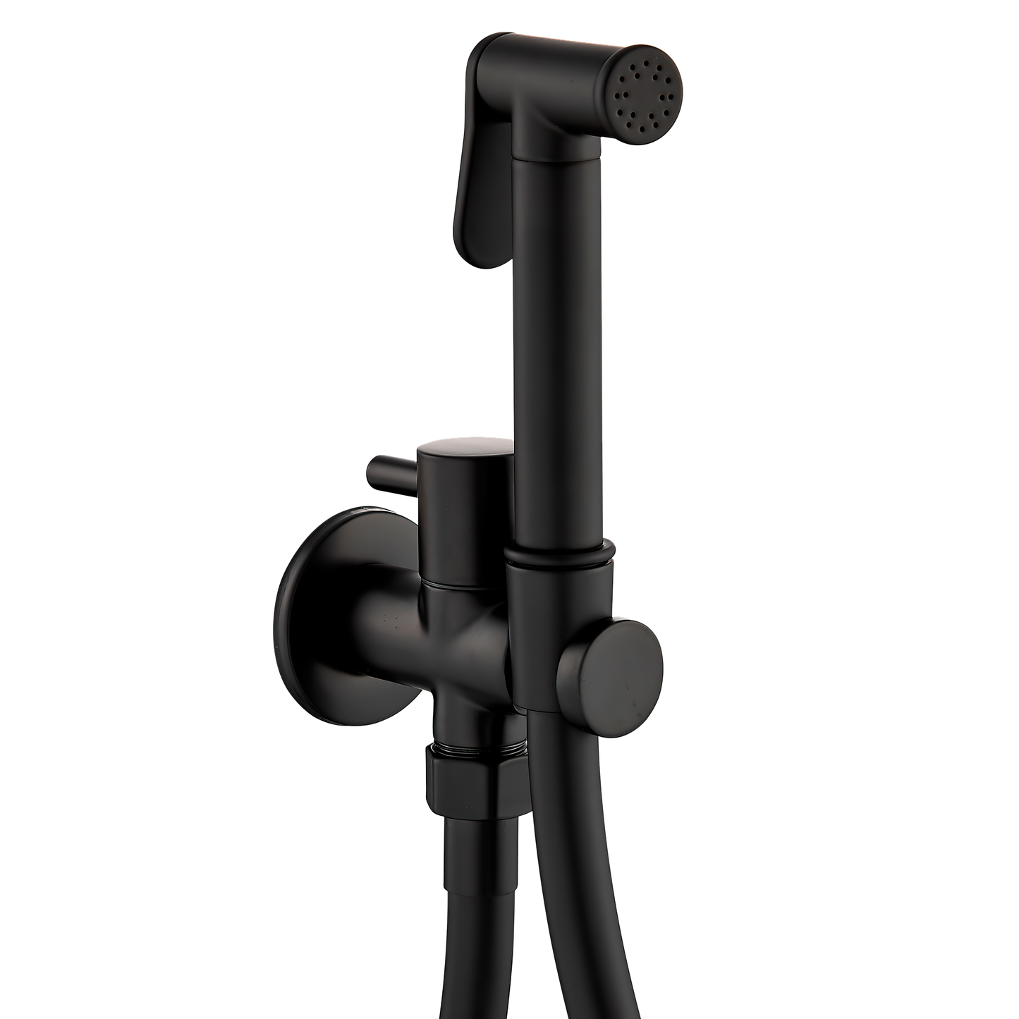 Grifo de bidet empotrado redondo 1 vía negro mate - Serie Guadiana