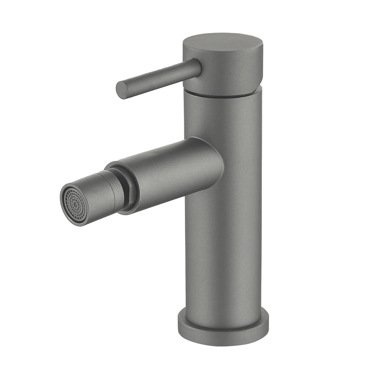 Grifo de bidet monomando redondo Gun metal - Serie Jabalon