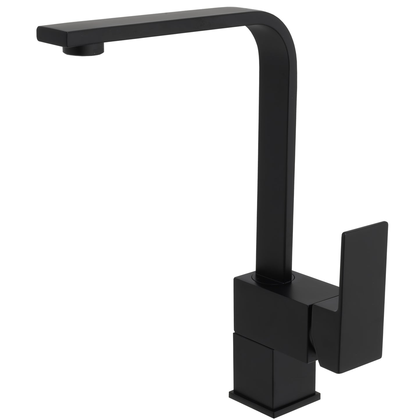 Grifo de cocina giratorio cuadrado monomando negro mate - Serie Lor