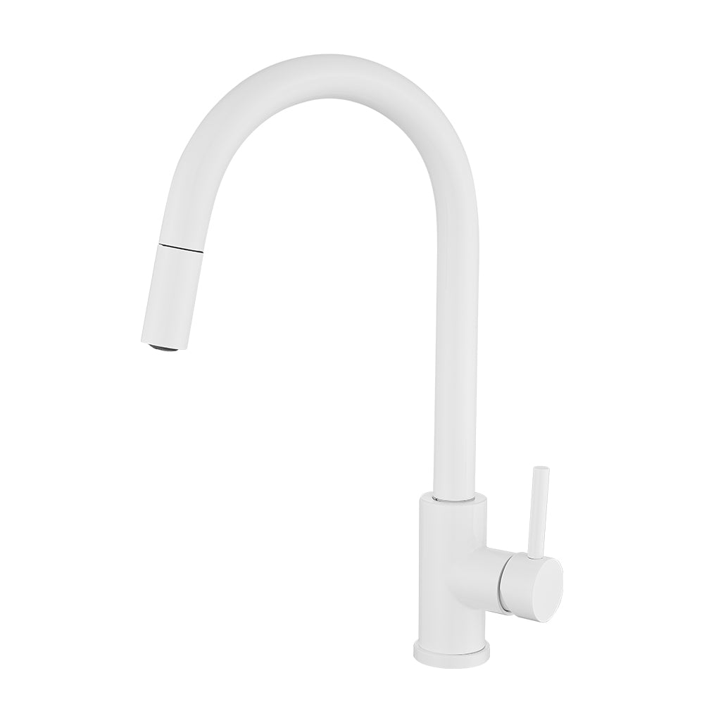 Grifo de cocina blanco monomando extraíble - Serie Parana