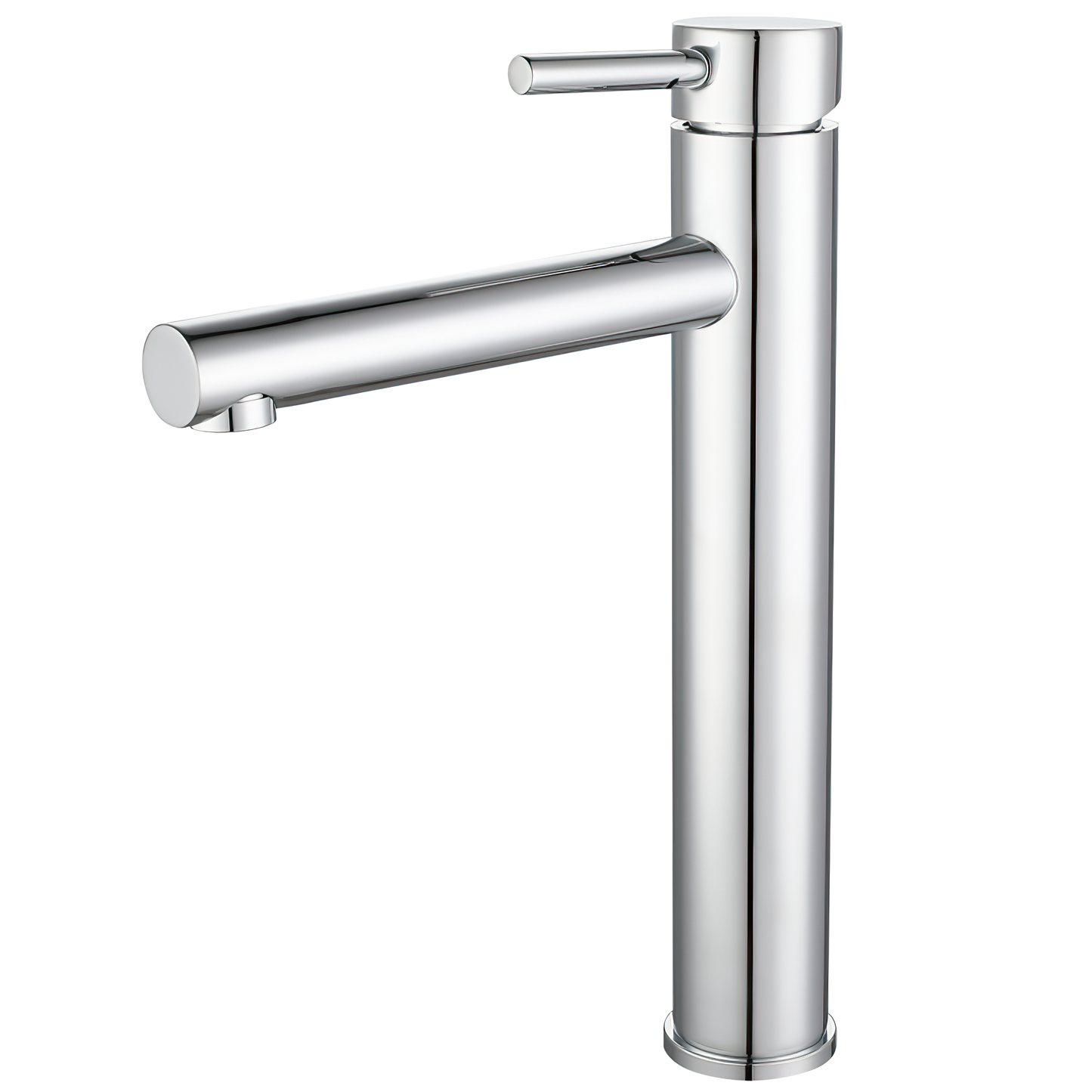 Grifo de lavabo alto para pica monomando caño recto cromado - Serie palancia