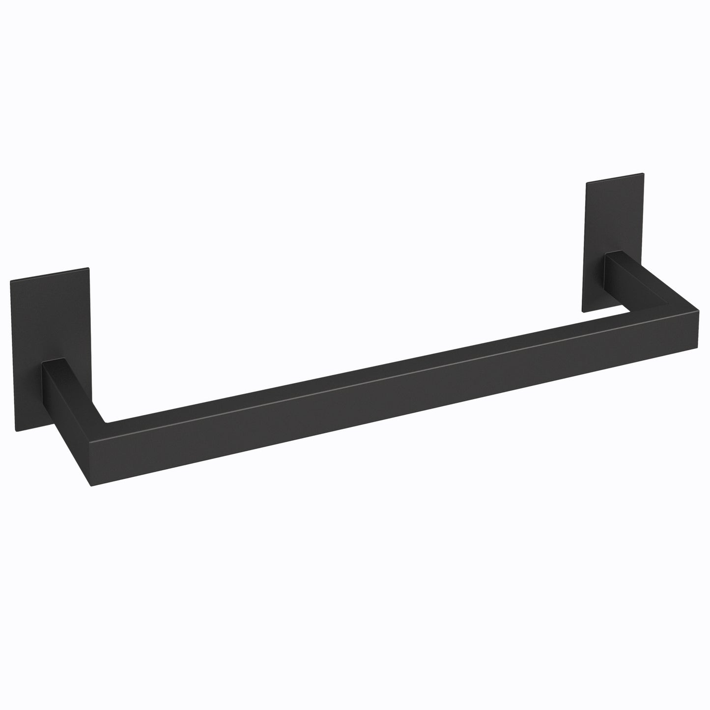 Toallero adhesivo pegado sin taladro cuadrado de 37 cm negro mate para baño