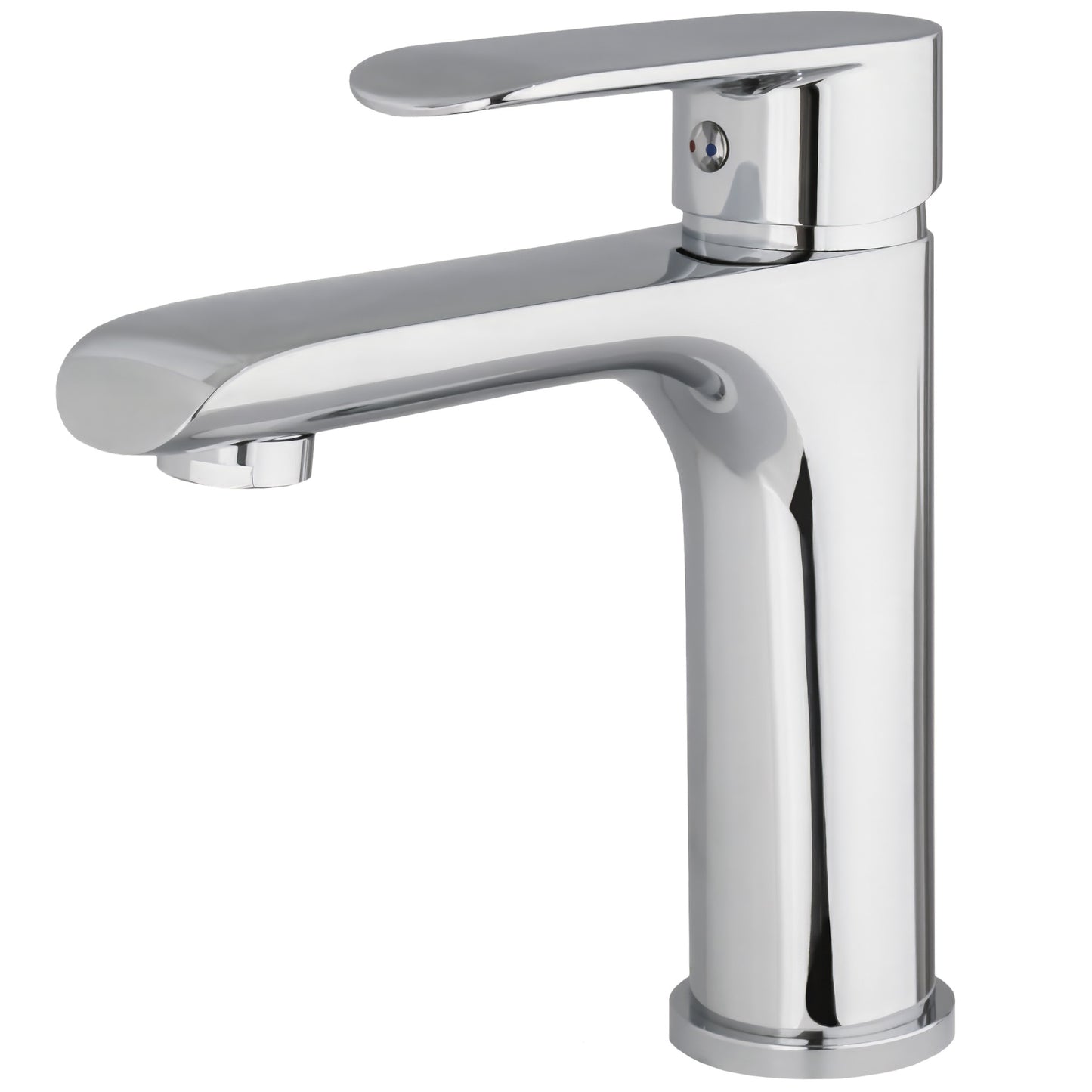 Grifo de lavabo monomando redondo cromado - Serie Turia