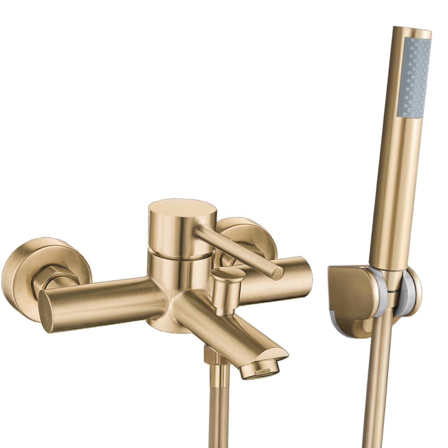 Grifo de bañera / ducha monomando oro mate con protección PVD - Serie Palancia