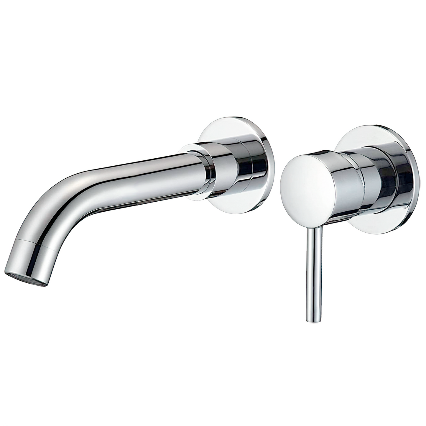 Grifo lavabo empotrado redondo monomando cromado con caño de 15CM - Serie Guadiana