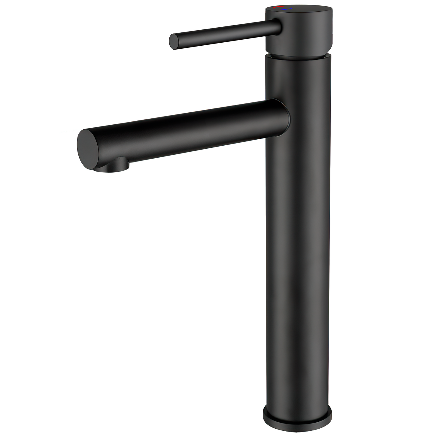 Grifo de lavabo alto para pica negro mate con apertura en agua fría monomando caño recto - Serie Nansa