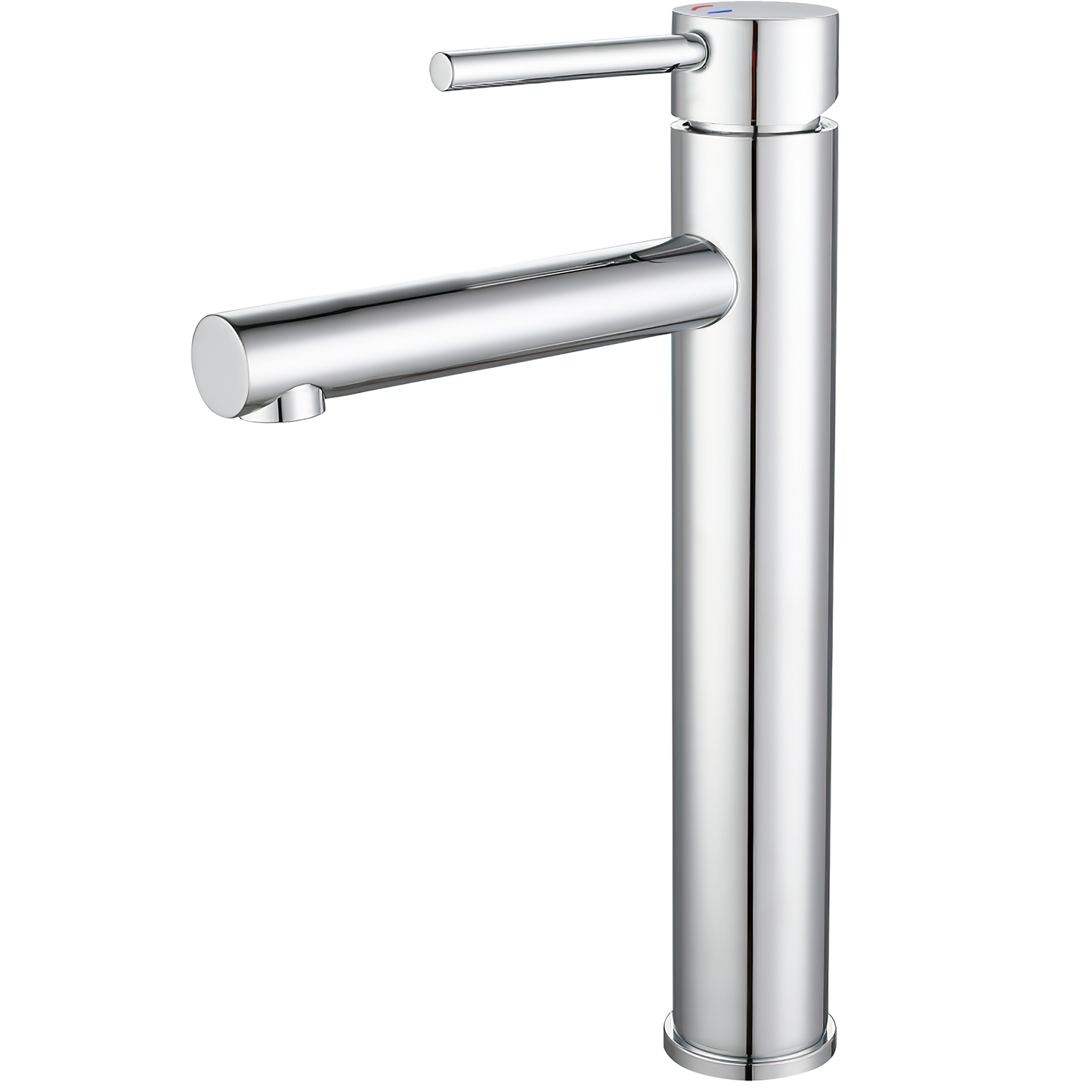 Grifo de lavabo alto para pica cromado con apertura en agua fría monomando caño recto - Serie Nansa