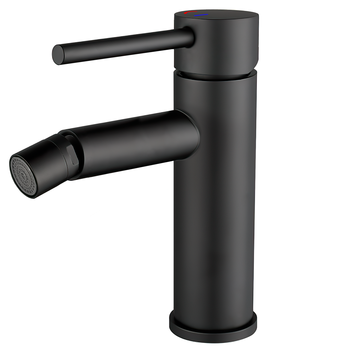 Grifo de bidé negro mate con apertura en agua fría monomando redondo - Serie Ason