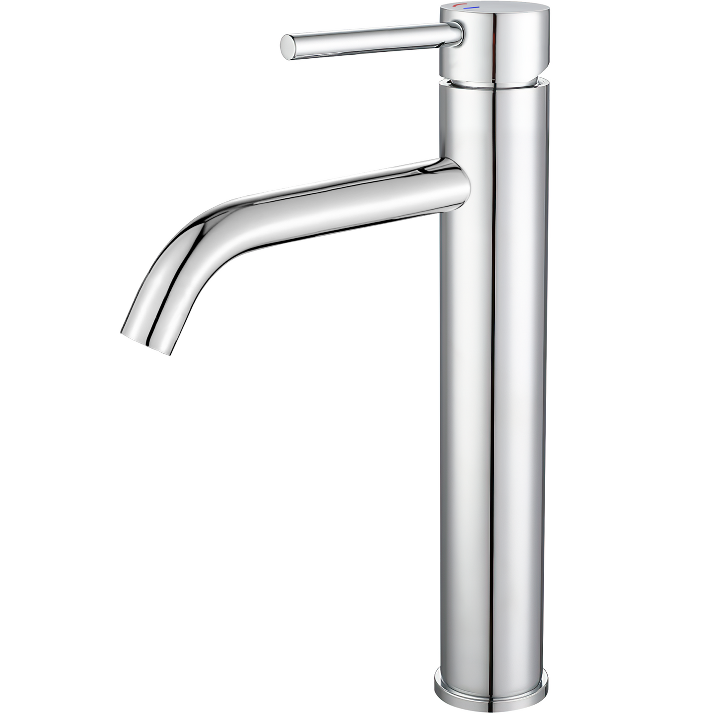 Grifo de lavabo alto para pica cromado con apertura en agua fría monomando redondo - Serie Ason