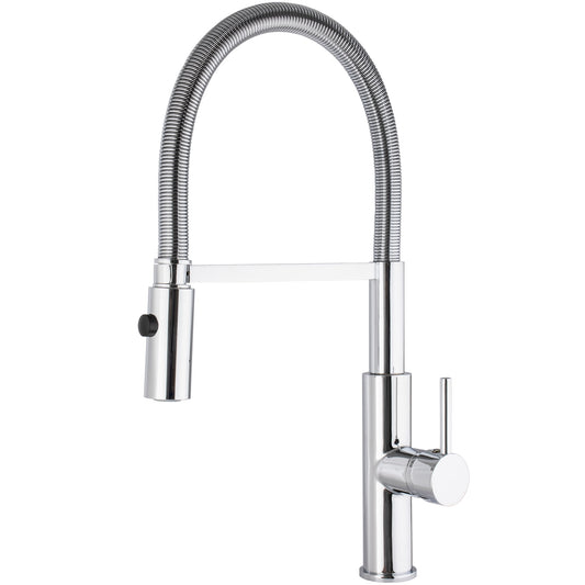 Grifo cocina alto con caño flexible monomando cromado - Serie Zujar