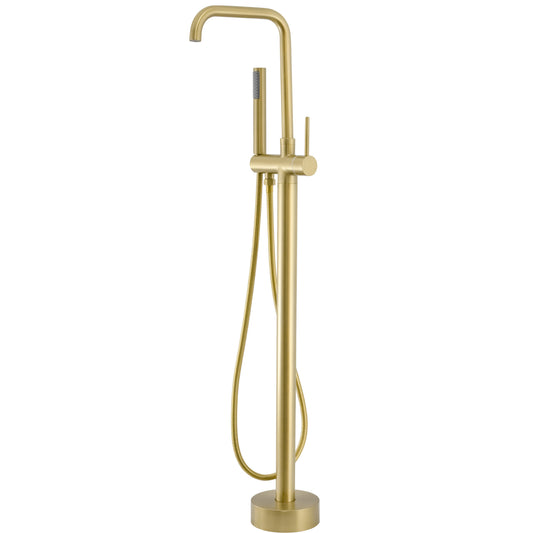Grifo de bañera exenta redondo oro mate con protección PVD - Serie Serpis