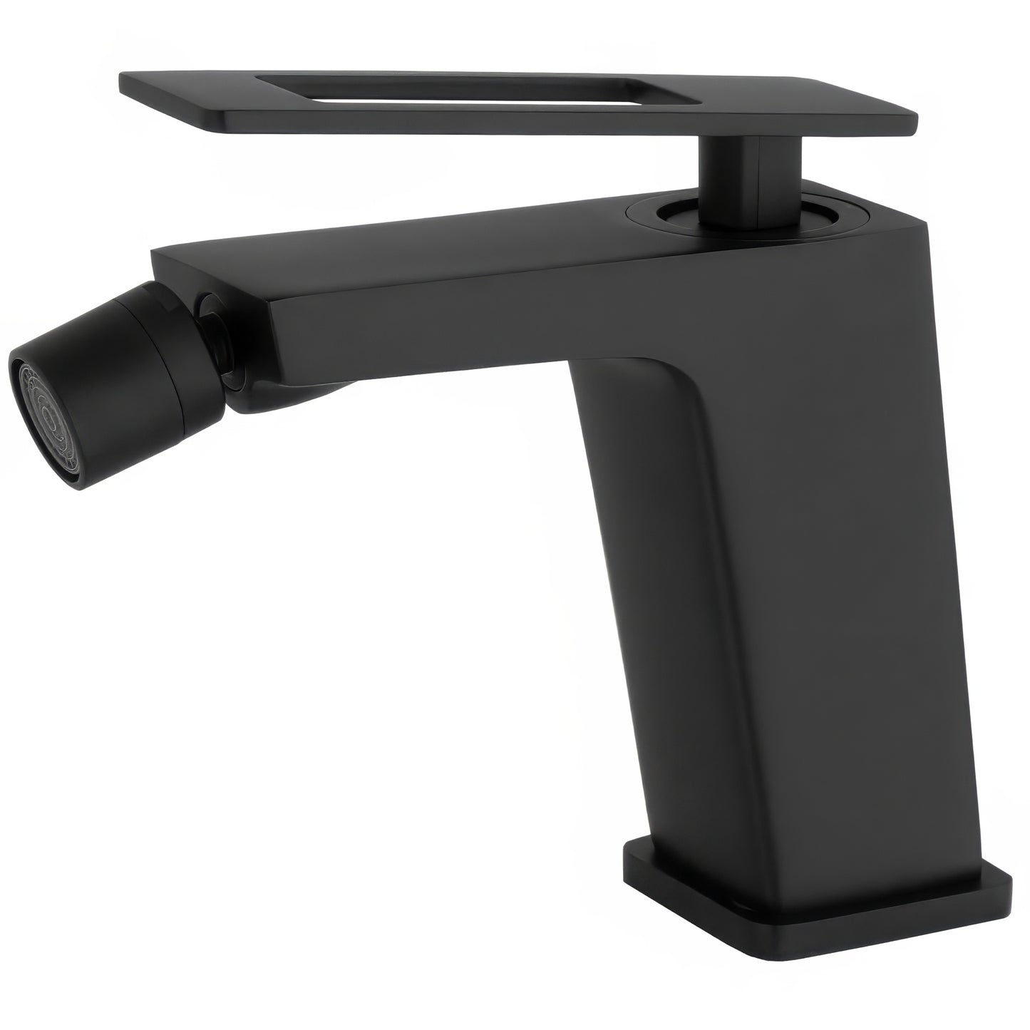 Grifo bidet monomando cuadrado negro mate con maneta hueca - Serie Cabrera