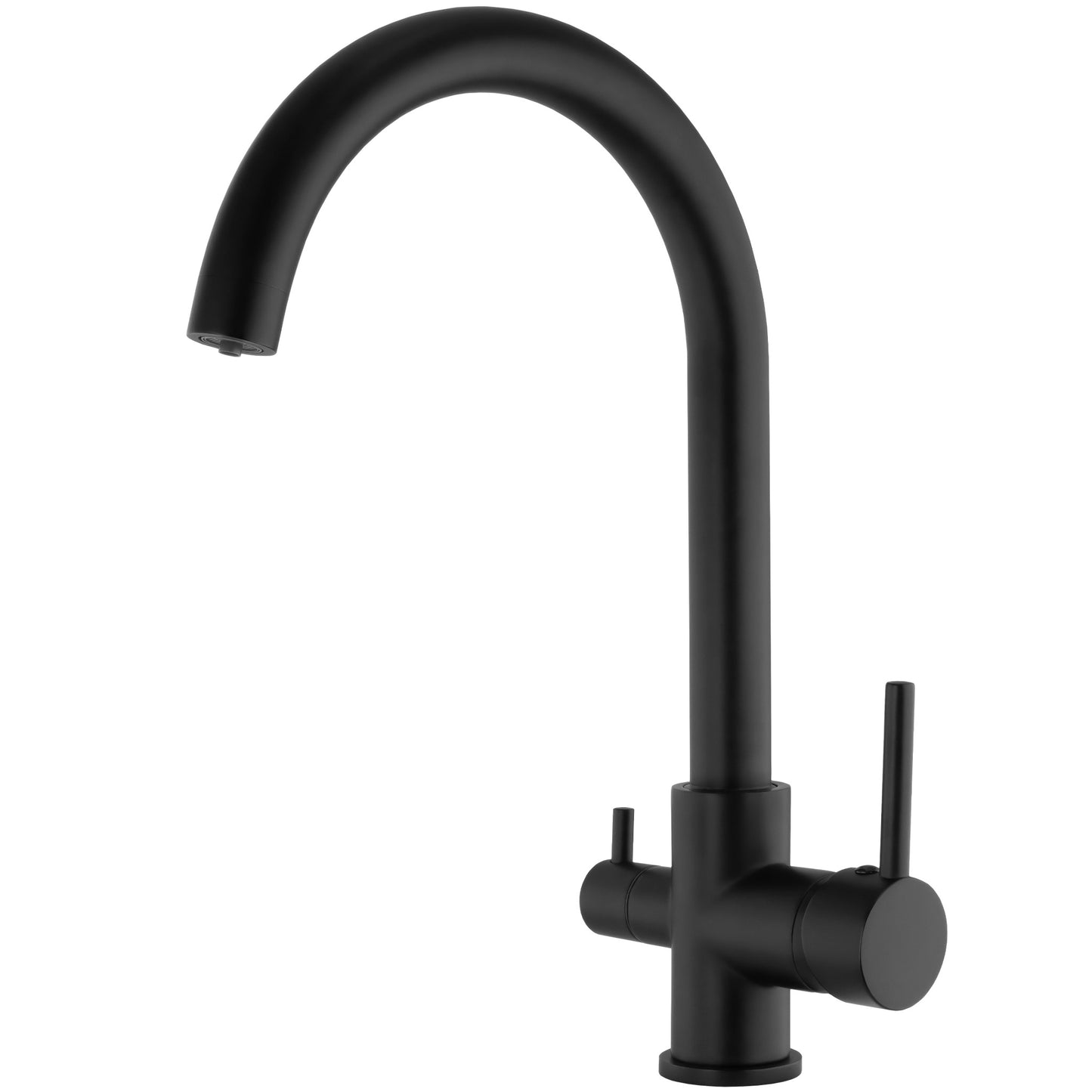 Grifo de cocina osmosis 3 vías redondo negro mate - Serie Amazonas