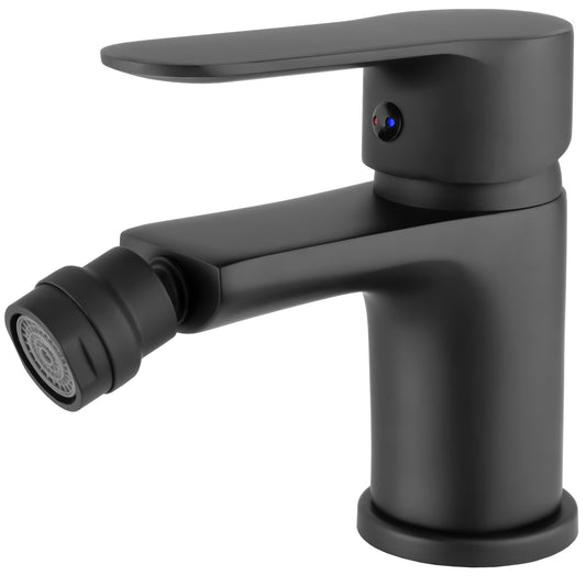 Grifo de bidé redondo monomando negro mate - Serie Viar