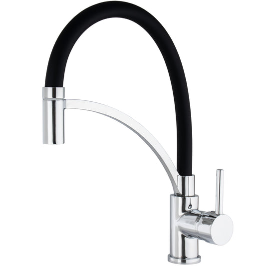 Grifo cocina con caño flexible y giratorio monomando cromado - Serie Pas