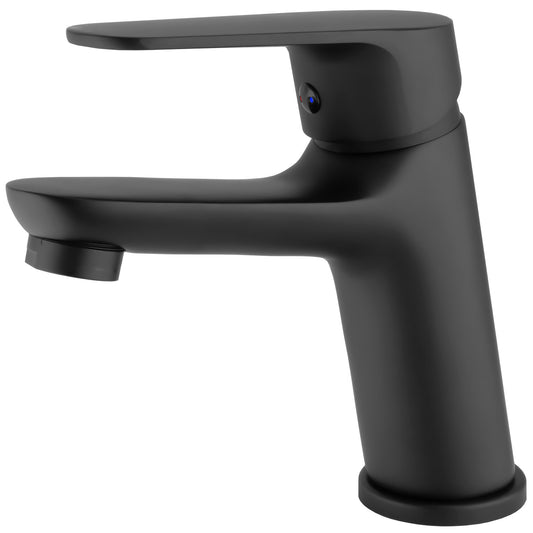 Grifo de lavabo curvo monomando negro - Serie Pisuerga