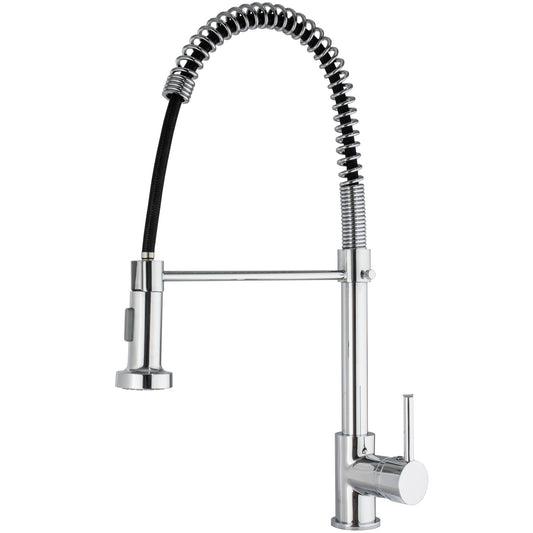 Grifo cocina con caño flexible monomando cromado - Serie Ruecas