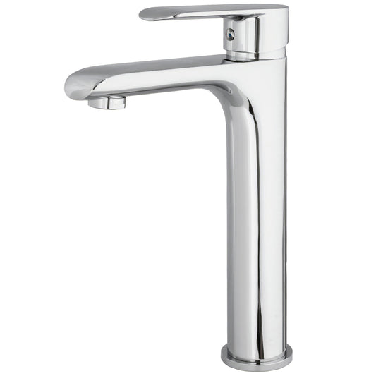 Grifo de lavabo alto para pica monomando redondo cromado - Serie Turia
