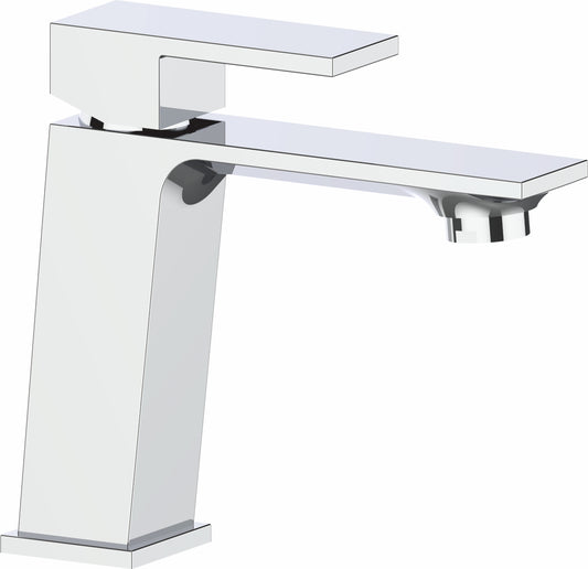 Grifo de lavabo cuadrado monomando cromado - Serie Carrion