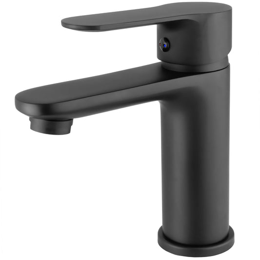 Grifo de lavabo monomando redondo negro mate serie Viar