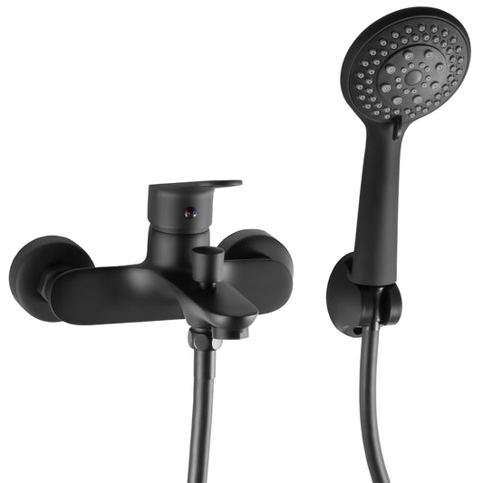 Grifo de bañera/ducha monomando negro mate - Serie Pisuerga
