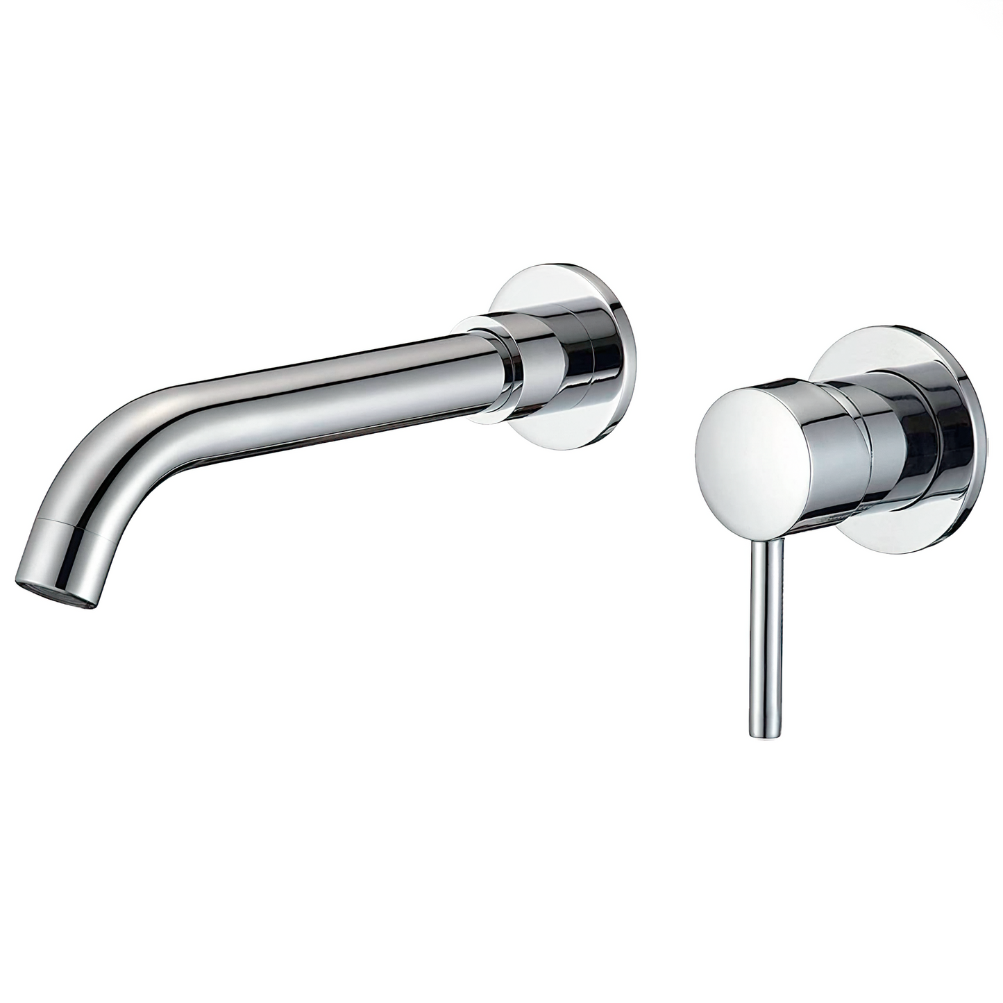 Grifo lavabo empotrado redondo monomando cromado con caño de 21CM - Serie Guadiana