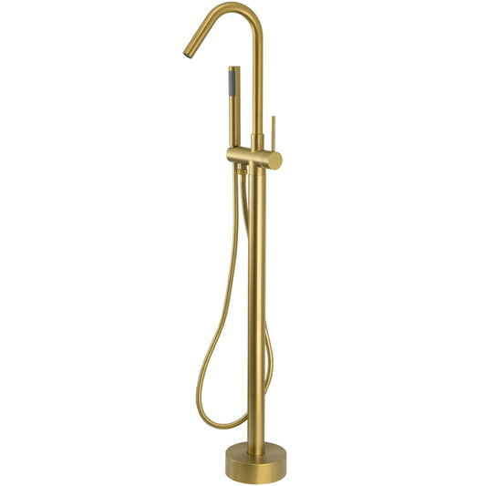 Grifo de bañera exenta oro mate con protección PVD redondo - Serie Sella