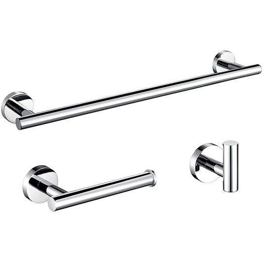 Accesorios de baño en cromado Toallero 40cm+ Percha+ Portarollos - 1Percha