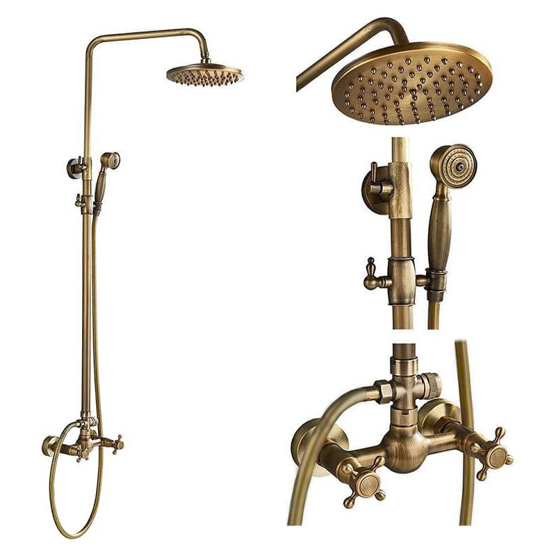 Barra de ducha vintage ajustable hasta 120CM dorada envejecida retro Bimando - Serie Anafi