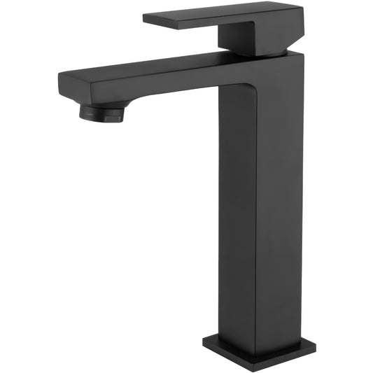 Grifo de lavabo monomando alto para pica negro mate - Serie Vinalopo