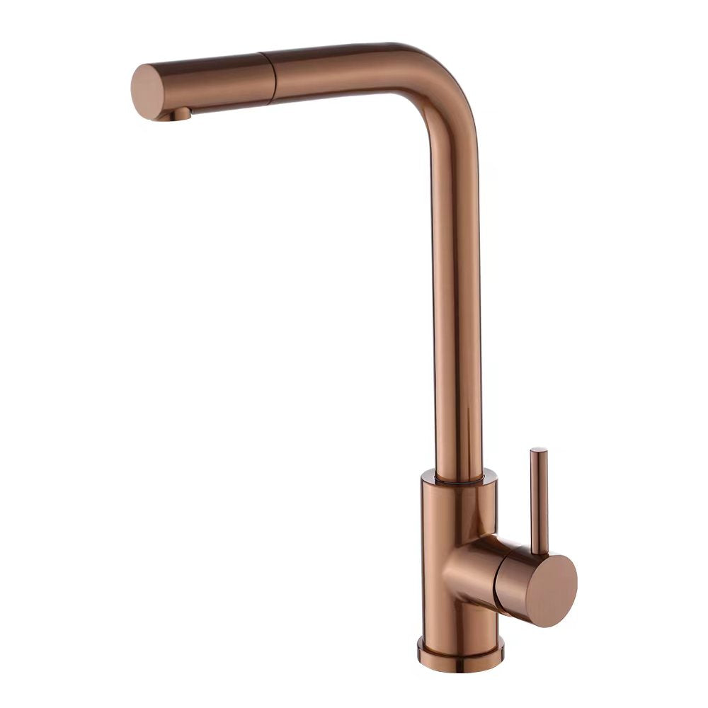 Grifo de cocina extraíble redondo oro rosa cepillado  serie Amur