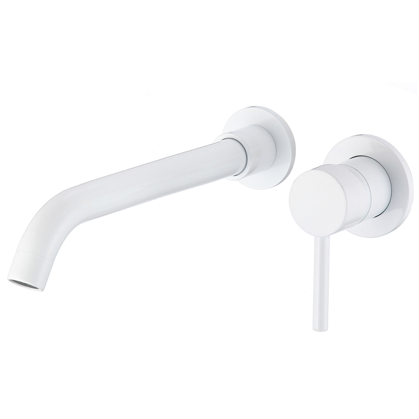 Grifo lavabo empotrado redondo monomando blanco caño 26cm serie Guadiana