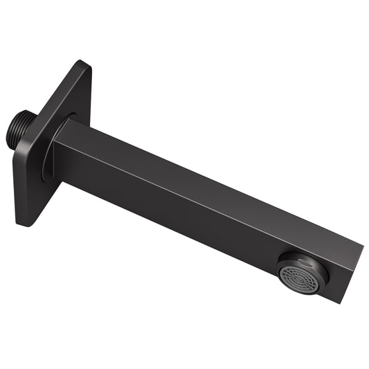 Caño cuadrado de 15CM negro mate con rosca 1/2