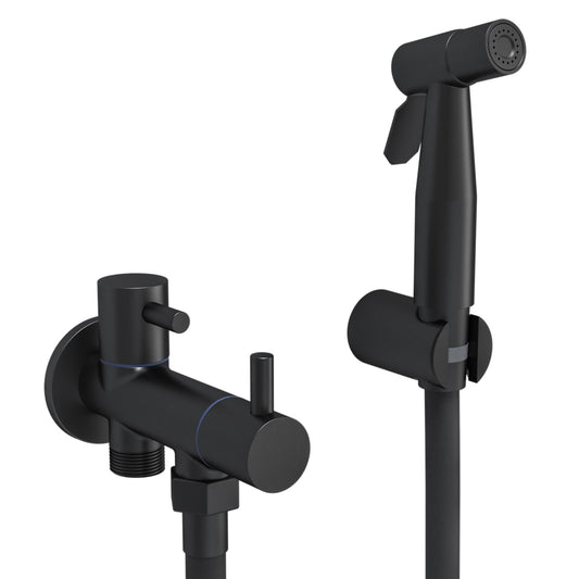Grifo de bidet empotrado redondo 1 vía agua fría negro mate  - Serie Cabriel