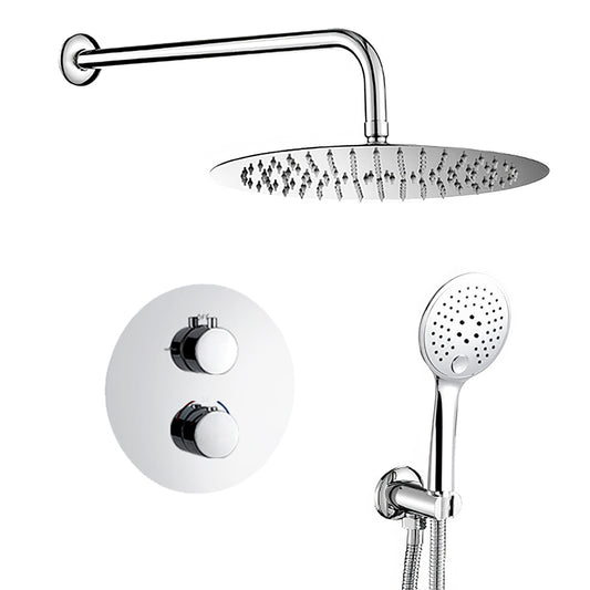 Ducha empotrada termostática pared redonda cromada - Serie Cabriel - 20cm