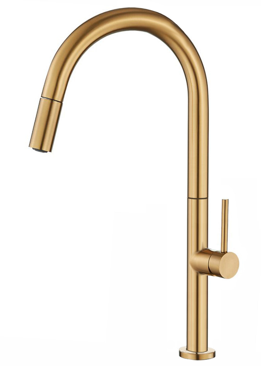 Grifo cocina alto extraíble monomando dorado cepillado - Serie Eufrates